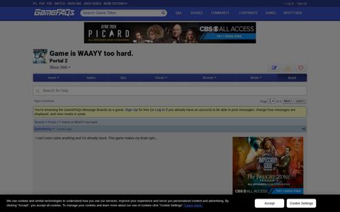 Game is WAAYY too hard. - Portal 2 - GameFAQs - GameSpot
