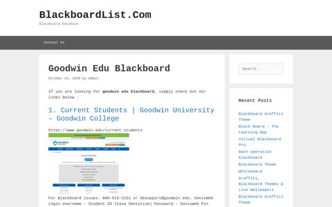 Goodwin Edu Blackboard - BlackboardList.Com