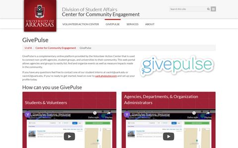 GivePulse | Center for Community Engagement | University of ...