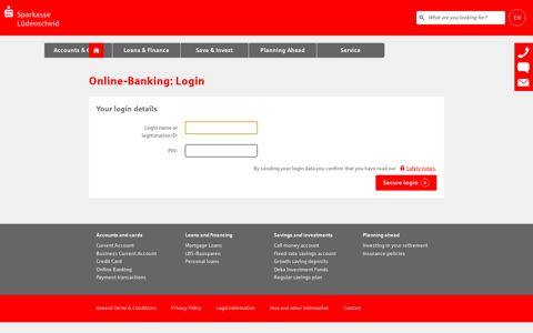 Online banking - Login - Sparkasse Lüdenscheid