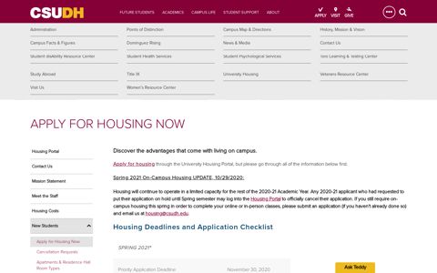 Apply for Housing Now