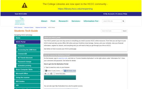 HCCC Portal - Students Tech Guide - HCCC Libraries at ...