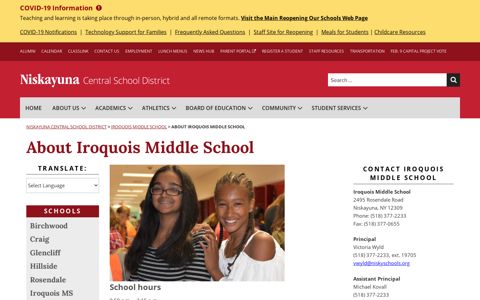 About Iroquois Middle School - Niskayuna Central School ...
