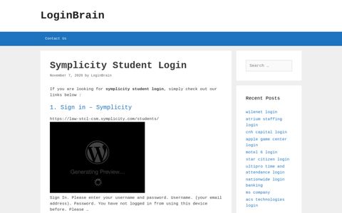 Symplicity Student - Sign In - Symplicity - LoginBrain