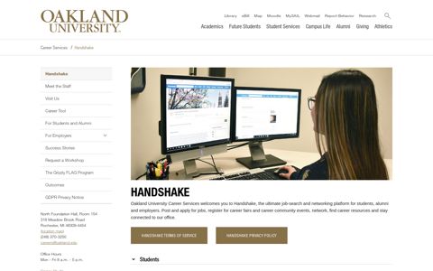 Handshake - Career Services - Oakland University