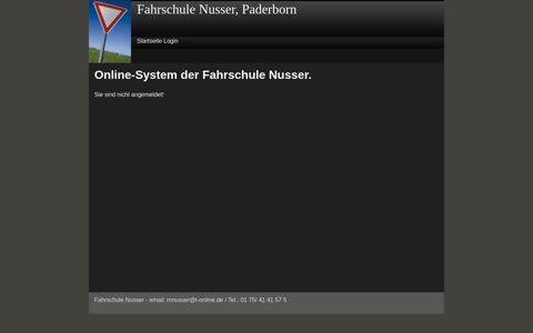 Online-System der Fahrschule Nusser.
