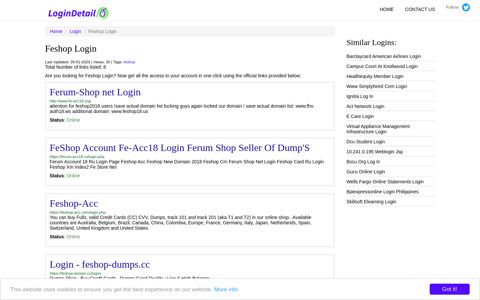 Feshop Login Ferum-Shop net Login - http://www.fe-acc18.org/