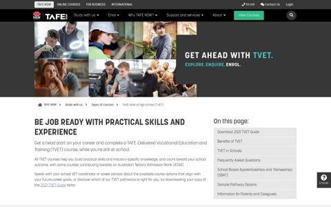 Vocational Education and Training Courses - TVET - TAFE NSW