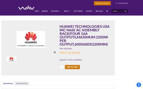 Huawei Enterprise USA Inc. 02113563 | WAV, Inc.