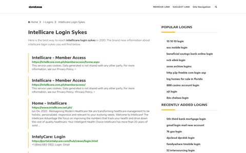 Intellicare Login Sykes ❤️ One Click Access - iLoveLogin