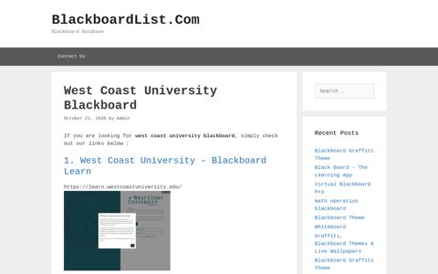 West Coast University Blackboard - BlackboardList.Com