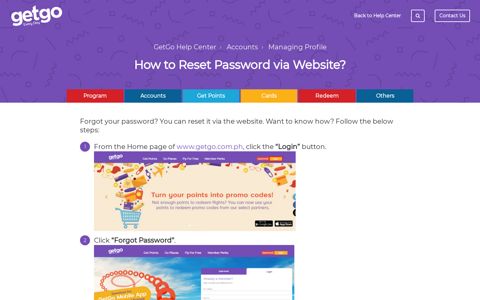 How to Reset Password via Website? – GetGo Help Center