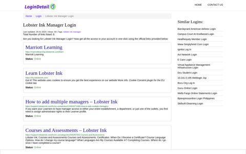 Lobster Ink Manager Login Marriott Learning - https ...