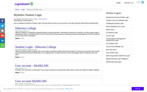 Myhelms Student Login Hibernia College - https ... - LoginDetail