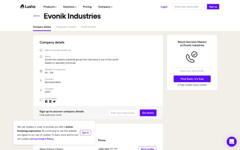 Evonik Industries - Email Address Format & Contact Phone ...