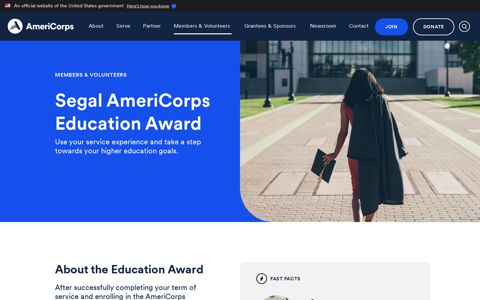 Segal AmeriCorps Education Award | AmeriCorps