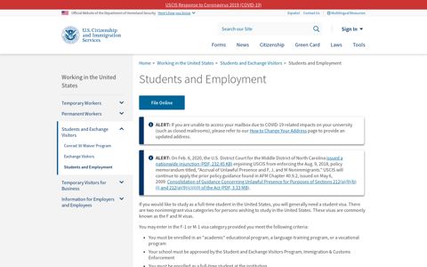 Students and Employment | USCIS