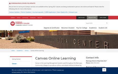 Canvas On-Line Learning |Glendale Community College