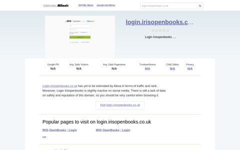 Login.irisopenbooks.co.uk website.
