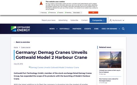 Germany: Demag Cranes Unveils Gottwald Model 2 Harbour ...