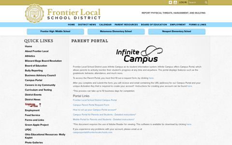Parent Portal - Frontier Local School District