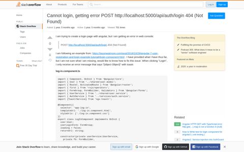 Cannot login, getting error POST http://localhost:5000/api/auth ...