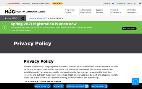 Privacy Policy | Houston Community College - HCC