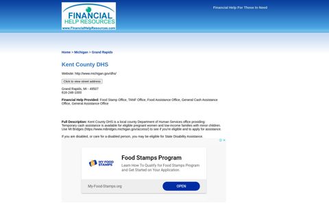 Kent County DHS Food Stamp Office, TANF Office, Food ...
