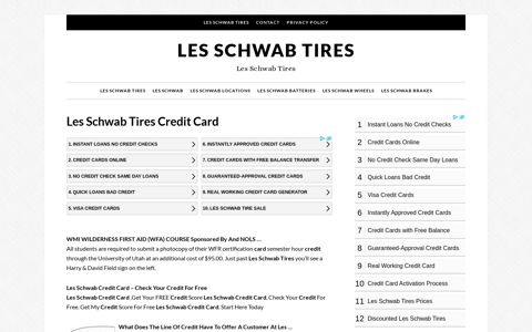 Les Schwab Tires Credit Card