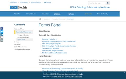 Forms Portal - Pathology at UCLA, Los Angeles, California (CA)