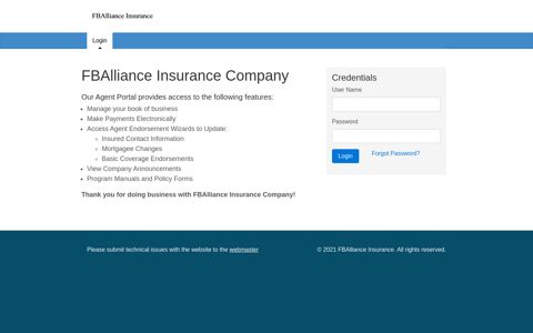 Login - FBAlliance Insurance Company