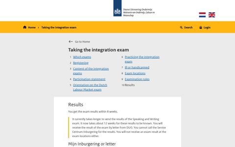 Taking the integration exam: Results – DUO Inburgeren