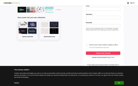 Sign up to Envato Elements