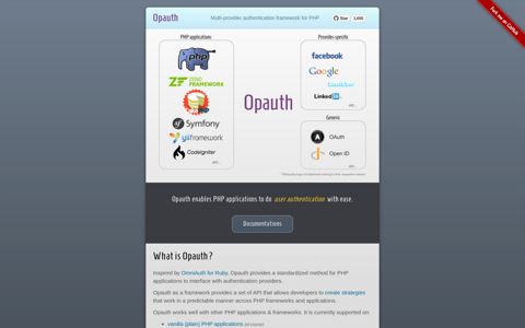 Opauth – Multi-provider authentication framework for PHP