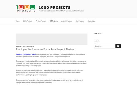 Employee Performance Portal Java Project Abstract – 1000 ...