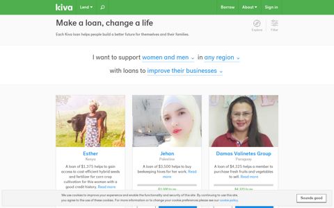 www . kiva . org/start - Loans that change lives | Kiva