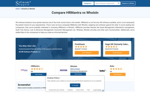 HRMantra vs WhoIsIn Comparison in 2020 - SoftwareSuggest