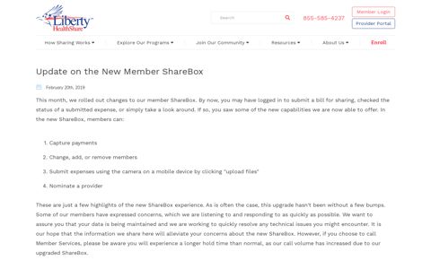 Update on the New Member ShareBox | Liberty HealthShare