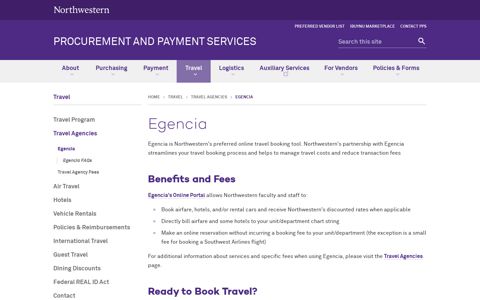 Egencia: Procurement and Payment Services - Northwestern ...