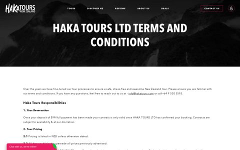 Terms and Conditions - Haka Tours