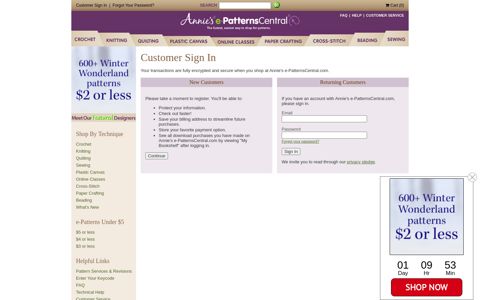 Customer Sign In - e-Patterns Central