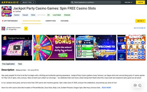 Jackpot Party - Casino Slots — AppMagic