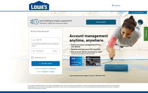 Manage Your Lowes Credit Card Account