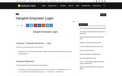 Vangent Empower Login - Update 2020 - SARKARI GYAN