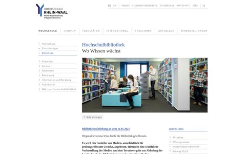 Hochschulbibliothek | Hochschule Rhein-Waal