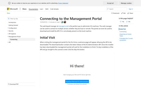 Connecting to the Management Portal | Microsoft Docs