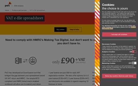 VAT e-file spreadsheet | PwC