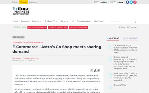 E-Commerce - Astro's Go Shop meets soaring demand | The ...