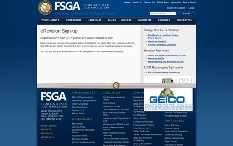 eRevision Sign-up - Florida State Golf Association