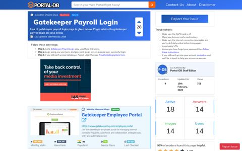 Gatekeeper Payroll Login - Portal-DB.live